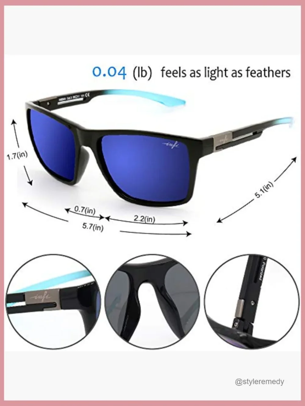 Polarized Sunglasses for Men Driving Running Golf Sports UV Protection Square